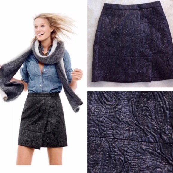 J crew black metallic skirt - Picture 1 of 7